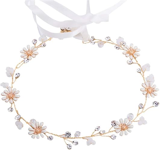 Amazon Co Jp Btfirst 女性の花嫁の結婚式のヘッドバンドの花の葉のつるアクセサリー装飾的な頭飾り ジュエリー