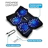 Fosmon 4 Fan Cooling Pad Compatible With 13" to 17-inch Gaming Laptop PS4 MacBook Pro, 1200 RPM Max 75CFM Air Flow, USB Powered Quiet Cooler Fan Portable Stand with Dual 2.0 USB Ports, Blue LED Lights
