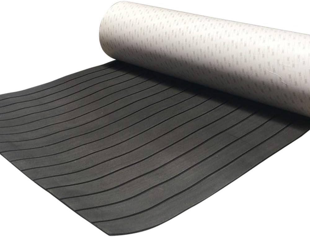 Cozyel EVA Faux Teak Decking Sheet for Boat Yacht Non-Slip and Self-Adhesive Boat Flooring Pad 94.5"× 35.4" (Wood Brown/Light Gray/Dark Gray/Gold)