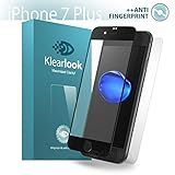 Klearlook [Fingerprint Killer] Matte Finish 9H Tempered Glass Screen Protector and Matte Back Flim for Apple iPhone 7 Plus, Black Frame 5.5 Inch (1+1 Pack)
