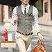 Zicac Men's Unique Advanced Custom Vest Skinny Wedding Dress Waistcoat (S,Light Gray)