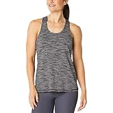Xersion Women's Performance Scoop Neck Sleeveless Tank Top Medium Black and Gray Pattern