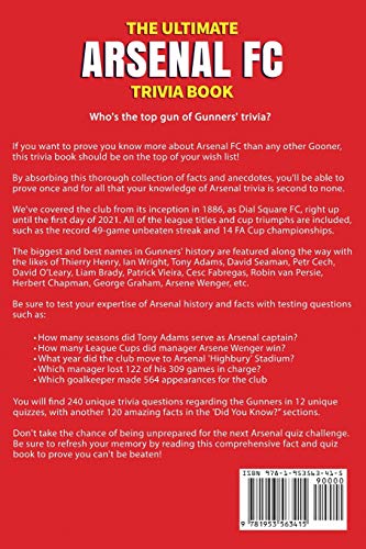 The Ultimate Arsenal FC Trivia Book: A Collection of Amazing Trivia Quizzes and Fun Facts for Die-Hard Gunners Fans! - Image 3