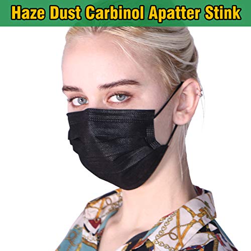 Black Disposable Face Masks, 100 Pcs Black Face Masks 3 Ply Filter