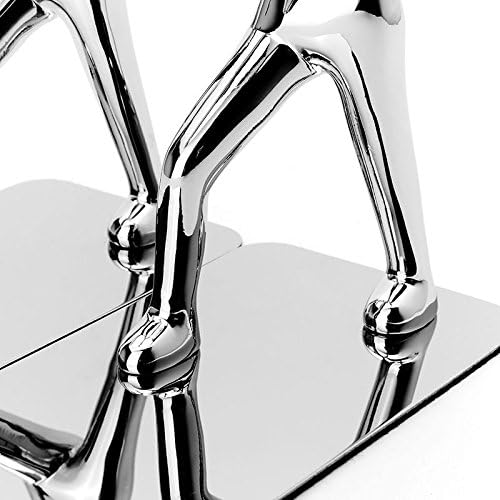 Kioneer Heavy Duty Stainless Steel Kung Fu Man Bookends Nonskid Humanoid Bookends for Home Office Llibrary School Decorative bookends (Kung Fu Man silver) - Image 5