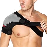 Shoulder Brace Support Adjustable Wrap Belt Band, Light and Breathable - Neoprene Shoulder Support for Rotator Cuff, Frozen Shoulder Pain, Sprain, Dislocated AC Joint (Right)