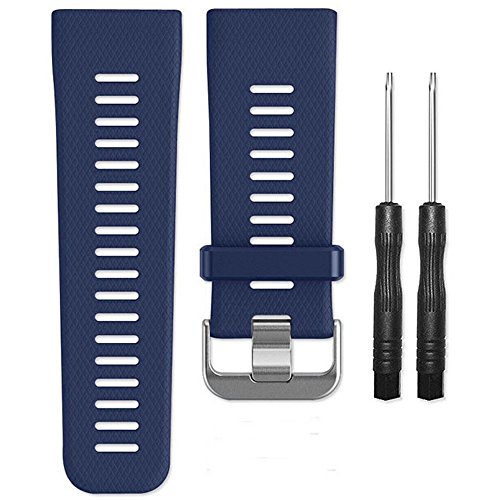 Band for Garmin VIVOACTIVE HR Watch, Soft Silicone Wristband Replacement Band for Garmin Vivoactive HR Sports GPS Watch (navy) - Thumbnail 7