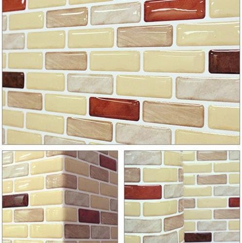 Home Dcor Beauty Safe Foil On Fire Easy Kitchen 3D Tile Wallpaper Sticker Brown