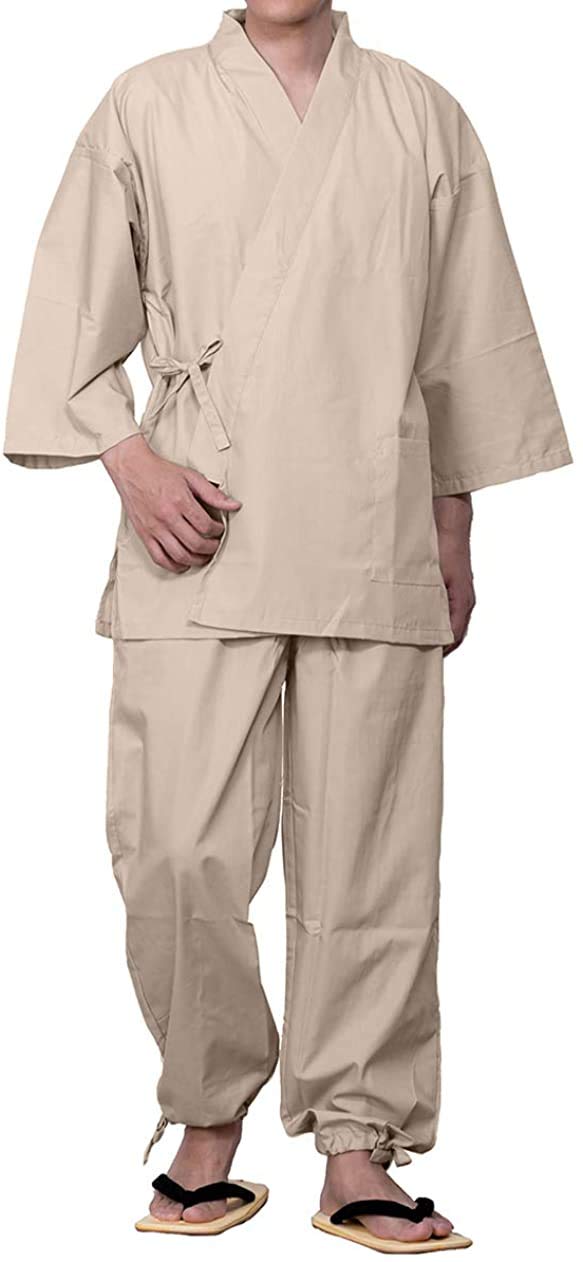 Photo 1 of KYOETSU Men's Japanese Samue All Season 08 (XXX-Large, Beige)