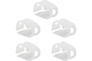 Auvotuis 1/8" - 1/4" Plastic Tubing Clamps, 5 Pcs Adjustable Tube Clamp, Peg Tube Clip, Laboratory Pinch Valve Flow Control Hose Clamp for Control Wine, Beer Bottle and Infusion Bottle (White)