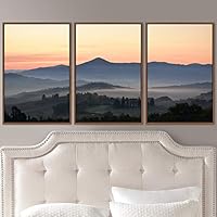 3 Piece Framed Canvas Wall Art Orange Sunset Canvas Prints Home Artwork Decoration for Living Room,Bedroom - 16