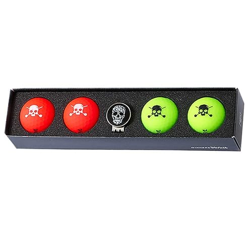 Volvik Vivid Skull Edition 2.0 Golf Balls with Hat Clip Ball