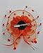 Coolwife Womens Fascinator Veil Flower Cocktail Tea Party Headwear (Orange)