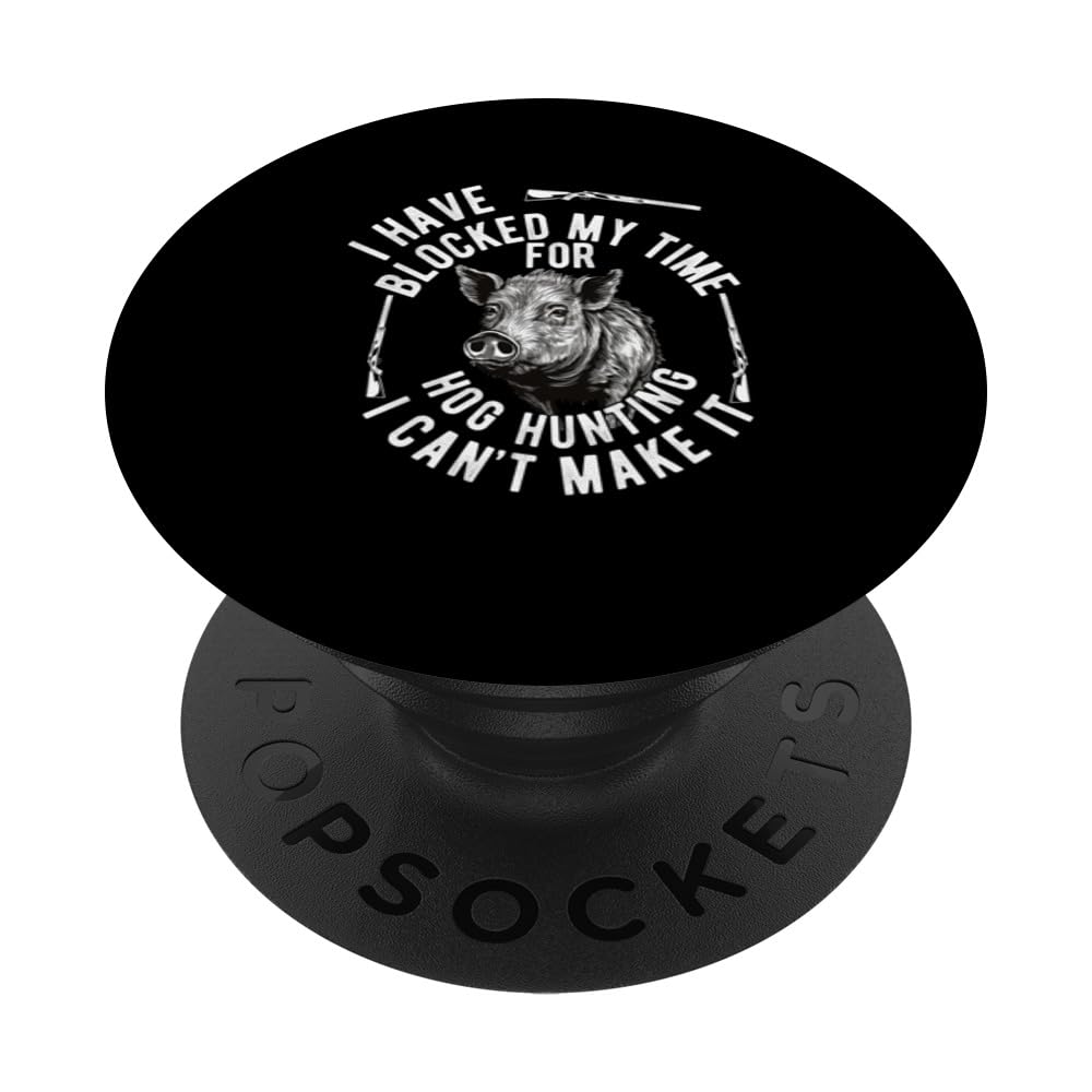 Hog Hunting Men Dad Wild Boar Pig Hunter Funny Feral swine PopSockets Swappable PopGrip
