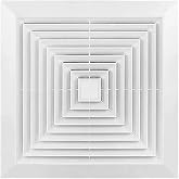 Piumeif 12x12 Bathroom Exhaust Fan Cover with Springs, Replacement Vent Cover for Wall-Mounted Exhaust Fan, Plastic Ventilation Hood and Ceiling Air Diffuser Square (31Wx31L(cm) -white