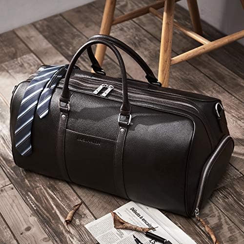 BOSTANTEN Genuine Leather Duffel Bag Travel Weekender Overnight Gym Sports Luggage Tote Duffle Bags For Men (Coffee-large) 2 BOSTANTEN Genuine Leather Duffel Bag Travel Weekender Overnight Gym Sports Luggage Tote Duffle Bags For Men (Coffee-large)