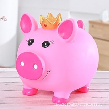 Touyouiopng Cute Cartoon Large Pink Pig Piggy Bank Money Box With - touyouiopng cute cartoon large pink pig piggy bank money box with crown for girls adults and