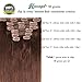 HEESAGA 12 Inch Clip in Extensions, Real Human Hair Extensions for Women Beauty, 80 Grams/2.8 Ounce 7 Pieces with 16 Clips per Set (#4 Medium Brown)