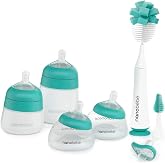 Nanobebe Breastmilk and Silicone Baby Bottle Ultimate Set Gen 2, 5oz and 9oz - with Sterilizer, Drying Rack, Anti-Colic Nipples, Pacifiers, and Warmer - Teal