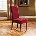 SureFit Stretch Pique Short Dining Room Chair Cover, Dining Chair Cover with Bottom Elastic for a Secure Fit, Removable & Machine Washable, Garnet