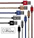 Lightning Cable for iPhone - 5 Pack Braided (3.3 Feet) in Red, Blue, White, Gold & Black - Cable w/ Lightning Connector - Lightning to USB cable / Cord Compatible with iPhone 6 & 5