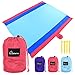 WolfWise 7′ x 9′ Machine Washable Beach Blanket, XXL Extra Large Pocket Picnic Blanket Made with Soft 70D Ripstop Nylon, Water Resistant & Sand Proof with 4 Stakes, Bluethumb 1