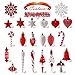 Valery Madelyn Christmas Ball Ornaments Decor, 155ct Traditional Red and White Shatterproof Assorted Christmas Tree Ornaments Value Pack for Xmas Holiday Decoration