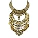Zhenhui Bohemia Gold Tone Long Boho Statement Necklace with Coin Tassel for Women