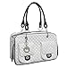 MyGift MG Collection® White Quilted Designer Inspired Faux Patent Leather Dog & Cat Pet Carrier Tote Handbag