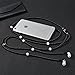 Fashionable Jewelry Pearl Necklace Earphones with Mic Beads 3.5mm In-ear Wired Headphone Connect to SmartPhone, iPhone, iPad,Samsung, BlackBerry