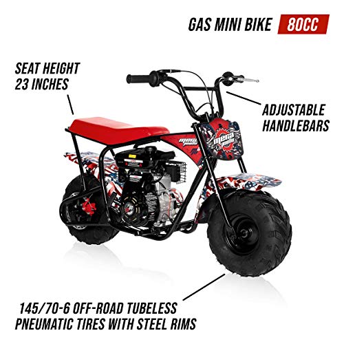 Monster Moto Gas Mini Bike 80CC/2.5HP (MMB80AF)(American Flag) on