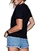 Wbecteam Fist Print Women's T-Shirt Short Sleeve Crew Neck for Female (M, Black-2)