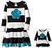 Dollie & Me Girls' Knit Stripe Dress with Tulle Hem and Sequin Flower Applique