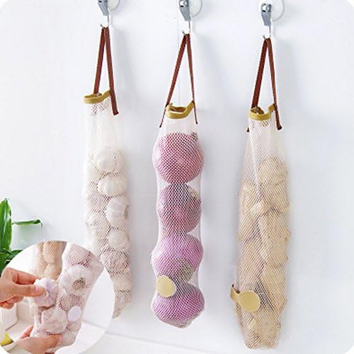 Little rock Kitchen Fruit Vegetable Hanging Storage Mesh Bag Garlic Organizer