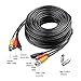 Masione black 100ft Feet AV Video Audio & Power BNC Cable for CCTV Video Security Surveillance Camera with 2 RCA Male to BNC Female Connectors 3JG