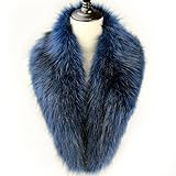 Dikoaina Extra Large Women's Faux Fur Collar for Winter Coat, Navy Blue, 120cm