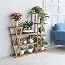 Porte-plantes D'angle En Bois 6 Niveaux - Étagère échelle 60x60x100 Cm, Pin Massif