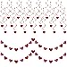 Valentines Day Decorations, 20 Hanging Heart Swirls & 2 Heart Garland Banner, Ceiling Hanging Décor for Wedding, Birthday, Party Favor, Anniversary, Office, Classroom, Home, Room