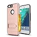 Google Pixel Case, AnoKe [Credit Card Slots Holder][Not Wallet] Kickstand Hard Plastic PC TPU Soft Hybrid Shockproof Heavy Duty Protective Holster For Google Pixel KC1 Rose Gold