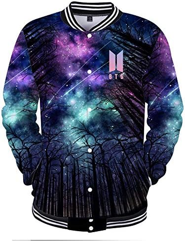 Women/Men Slim Fit College Tracksuit Jacket Bangtan 3D Hip-Hop Baseball Jacket Sweatshirt