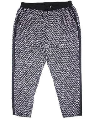 Calvin Klein Women's Plus Size Pull on Print Pants, Black Streak, 3X