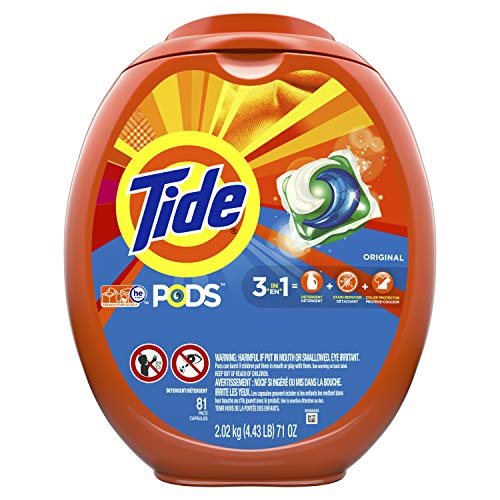 Tide PODS, Laundry Detergent Liquid Pacs, Original, 81 Count - Packaging May Vary