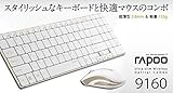 ユニーク 2.4GHz ワイヤレスキーボード&マウス rapoo 9160 ホワイト&ゴールド 9160
