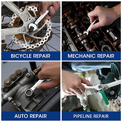 WORKPRO 12-piece Stubby Combination Wrench Set, Metric 8-19mm, CR-V Steel Wrenches, Combination Ended Spanner Kit with Storage Case