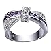 Rongxing Fashion Jewelry Purple Sapphire Womens Zircon Cross White Gold Wedding Ring Sets Size 6-10
