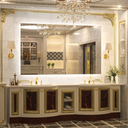 TETOTE LED Bathroom Mirror Anti-Fog Dimmable 60x36