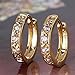 GULICX Gold Tone White Crystal 3mm CZ Cubic Zirconia Girls Hoop Huggie Earrings