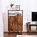 HOOBRO Storage Cabinet, 2-Tier Bookcase with Doors, Display Shelf Storage Unit in Living Room, Study Room, Entryway, Wood Look Accent Furniture, Rustic Brown BF01CW01