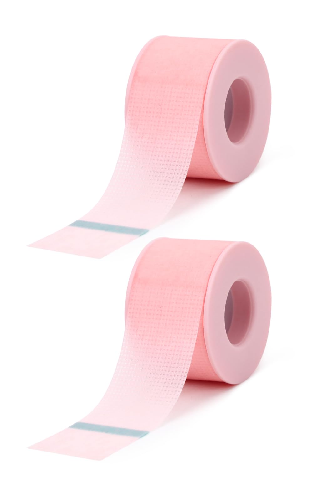 LZM Lash Tape for Eyelash Extension 1in x 4yd Silicone Gel Breathable Micropore Pain-Free Removal Makeup Eyeshadow Tape (Pink, 2 Rolls)