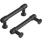Hickory Hardware 1 Pack Solid Core Kitchen Cabinet Pulls, Luxury Cabinet Handles, Hardware for Doors &amp; Dresser Drawers, 3 Inch Hole Center, Matte Black, Piper Collection